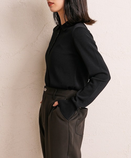 CIAOPANIC（チャオパニック）の「ポロニット（ポロシャツ・レディース・ブラック/ブラウン/ピンク・FREE）」の15枚目の写真