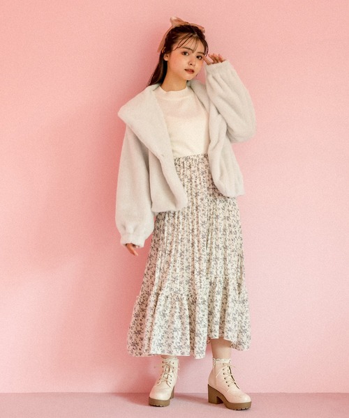 OLIVE des OLIVE（オリーブデオリーブ）の「見た目も可愛い。ふわもこファーブルゾン（ブルゾン・レディース・ピンク系その他/ベージュ/オフホワイト/ブラウン・FREE）」の7枚目の写真