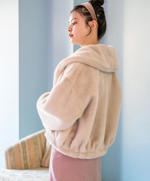 OLIVE des OLIVE（オリーブデオリーブ）の「見た目も可愛い。ふわもこファーブルゾン（ブルゾン・レディース・ピンク系その他/ベージュ/オフホワイト/ブラウン・FREE）」の9枚目の写真