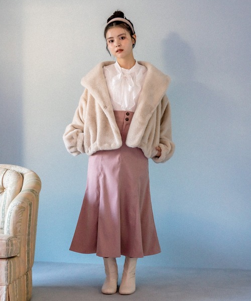 OLIVE des OLIVE（オリーブデオリーブ）の「見た目も可愛い。ふわもこファーブルゾン（ブルゾン・レディース・ピンク系その他/ベージュ/オフホワイト/ブラウン・FREE）」の10枚目の写真