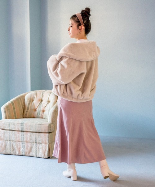 OLIVE des OLIVE（オリーブデオリーブ）の「見た目も可愛い。ふわもこファーブルゾン（ブルゾン・レディース・ピンク系その他/ベージュ/オフホワイト/ブラウン・FREE）」の11枚目の写真