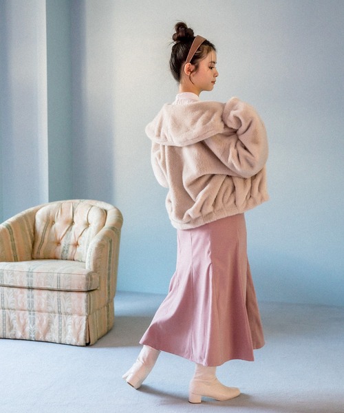 OLIVE des OLIVE（オリーブデオリーブ）の「見た目も可愛い。ふわもこファーブルゾン（ブルゾン・レディース・ピンク系その他/ベージュ/オフホワイト/ブラウン・FREE）」の12枚目の写真