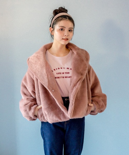 OLIVE des OLIVE（オリーブデオリーブ）の「見た目も可愛い。ふわもこファーブルゾン（ブルゾン・レディース・ピンク系その他/ベージュ/オフホワイト/ブラウン・FREE）」の20枚目の写真