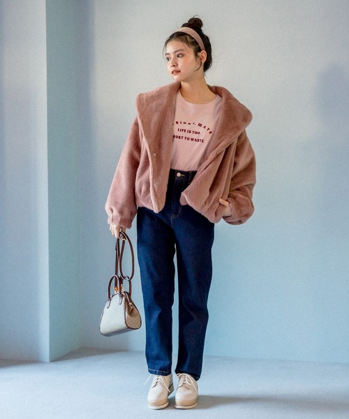 OLIVE des OLIVE（オリーブデオリーブ）の「見た目も可愛い。ふわもこファーブルゾン（ブルゾン・レディース・ピンク系その他/ベージュ/オフホワイト/ブラウン・FREE）」の21枚目の写真