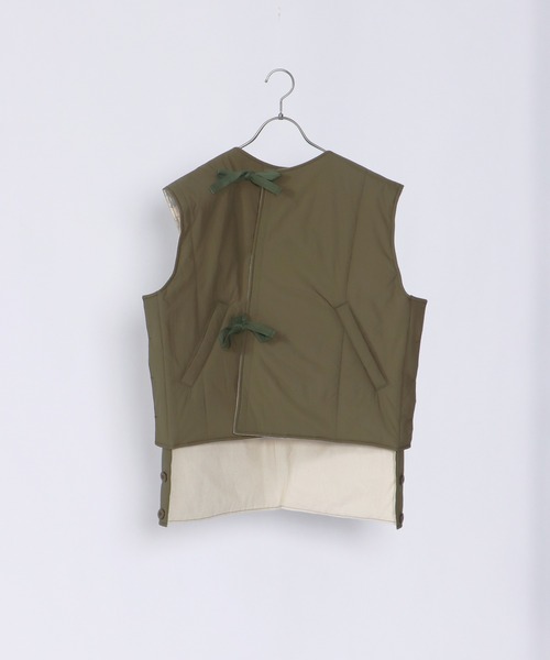 AIMNAIM（エイムネイム）の「2SIDE PADDED VEST（ベスト・メンズ・カーキ/サンドベージュ・MEDIUM/LARGE）」の15枚目の写真
