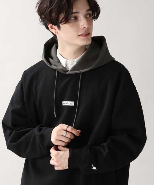 KANGOL(カンゴール)の「<KANGOL/カンゴール>別注テックダンボールパーカー/235708(スウェット・メンズ・ライトブルー/ブラック/ブラウン/オフホワイト・MEDIUM/LARGE)」の1枚目の写真
