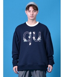 Questioning（クエスチョニング）の「フラワー刺繍 ロゴビッグプルオーバートレーナー（スウェット）」