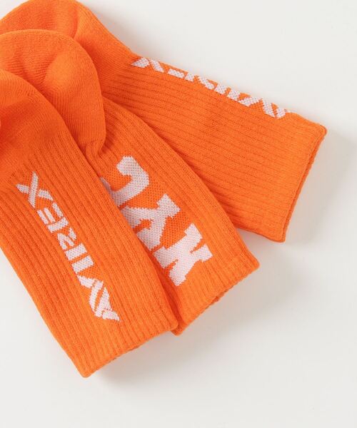 AVIREX（アヴィレックス）の「AVIREX NYC RIB SOCKS/ NYCリブソックス（ソックス/靴下・レディース・ホワイト/ブラック/オレンジ・FREE）」の4枚目の写真