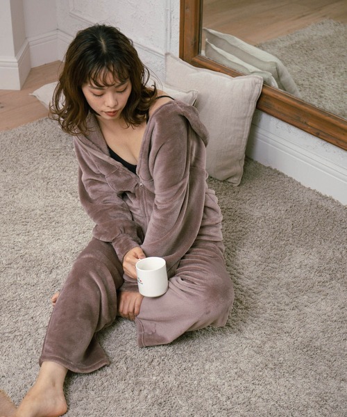 VIS（ビス）の「【ViSage】【MARION CREPESコラボ】WHIPフード＆パンツセットアップ（ルームウェア/パジャマ・レディース・ブラウン/キナリ・FREE）」の20枚目の写真