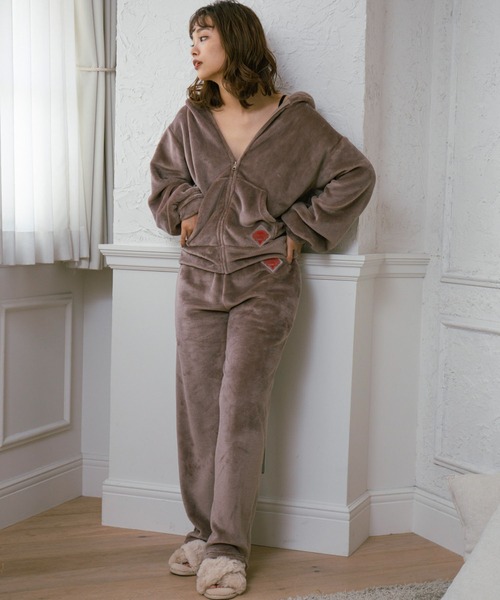VIS（ビス）の「【ViSage】【MARION CREPESコラボ】WHIPフード＆パンツセットアップ（ルームウェア/パジャマ・レディース・ブラウン/キナリ・FREE）」の14枚目の写真