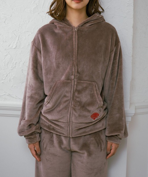 VIS（ビス）の「【ViSage】【MARION CREPESコラボ】WHIPフード＆パンツセットアップ（ルームウェア/パジャマ・レディース・ブラウン/キナリ・FREE）」の11枚目の写真