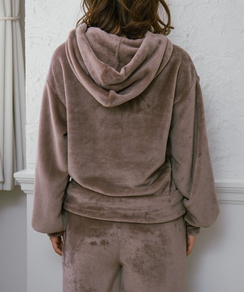 VIS（ビス）の「【ViSage】【MARION CREPESコラボ】WHIPフード＆パンツセットアップ（ルームウェア/パジャマ・レディース・ブラウン/キナリ・FREE）」の5枚目の写真