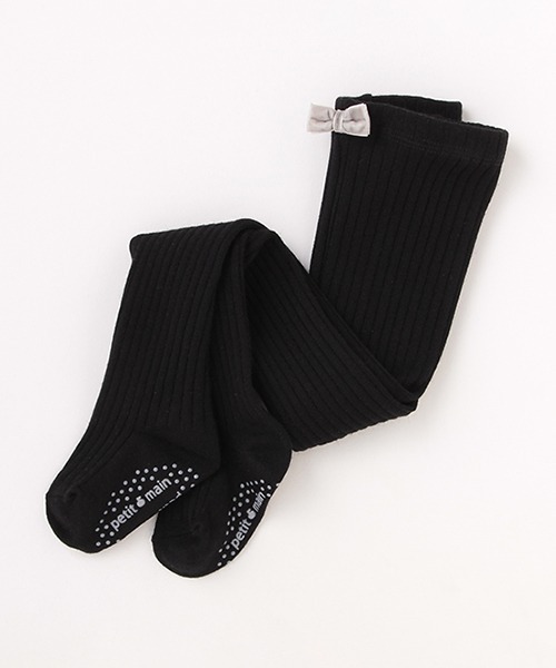 petit main(プティマイン)の「ウール混リブタイツ(タイツ/ストッキング・キッズ・ブラック/パープル/オフホワイト/ライトベージュ・80cm/90cm/110cm/100cm/120cm/130cm)」の3枚目の写真