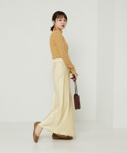 FREAK'S STORE（フリークスストア）の「ウォッシャブルボーダータートルネックニット（ニット/セーター・レディース・ブラック/オフホワイト/ブルー/イエロー/グリーン/ネイビー/ナチュラル・ﾌﾘ-）」の9枚目の写真