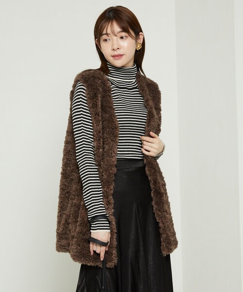 FREAK'S STORE（フリークスストア）の「ウォッシャブルボーダータートルネックニット（ニット/セーター・レディース・ブラック/オフホワイト/ブルー/イエロー/グリーン/ネイビー/ナチュラル・ﾌﾘ-）」の22枚目の写真