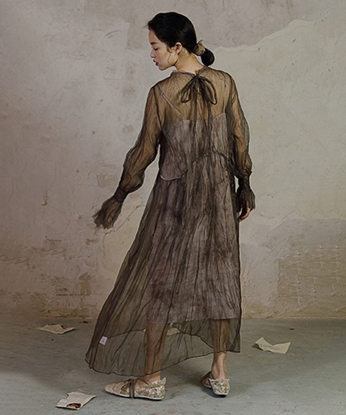 MURMURMI】Wrinkled silk shear loose dress chw22s005