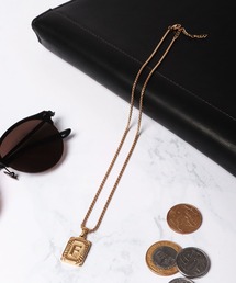 Ree&Mee | Ree＆Mee ステンレス イニシャル スクエア ネックレス 男女兼用 ユニセックス(ネックレス)