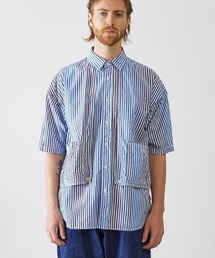 CAL O LINE | CAL O LINE /キャルオーライン　STRIPE PAINTER S/S SHIRT ストライプペインターショートスリーブシャツ CL221-037(シャツ/ブラウス)