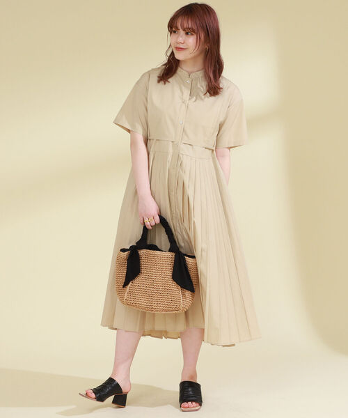 Ray BEAMS（レイビームス）の「Ray BEAMS / リボン ペーパー トートバッグ（かごバッグ・レディース・ブラック/グリーン系その他2・ONE SIZE）」の4枚目の写真