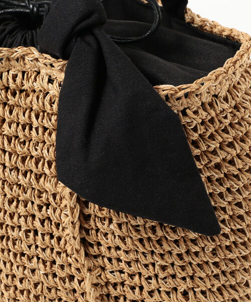 Ray BEAMS（レイビームス）の「Ray BEAMS / リボン ペーパー トートバッグ（かごバッグ・レディース・ブラック/グリーン系その他2・ONE SIZE）」の13枚目の写真