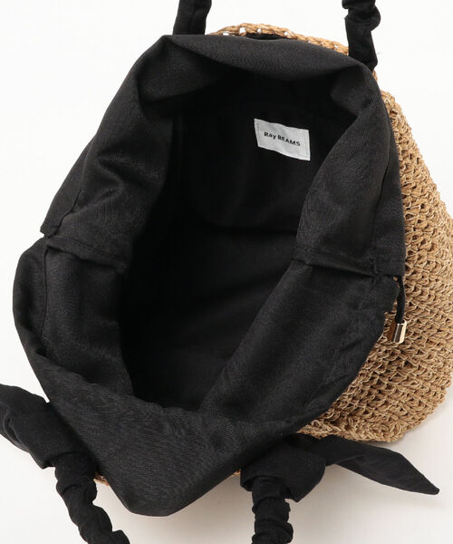 Ray BEAMS（レイビームス）の「Ray BEAMS / リボン ペーパー トートバッグ（かごバッグ・レディース・ブラック/グリーン系その他2・ONE SIZE）」の14枚目の写真