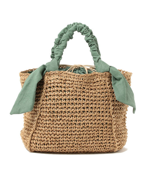 Ray BEAMS（レイビームス）の「Ray BEAMS / リボン ペーパー トートバッグ（かごバッグ・レディース・ブラック/グリーン系その他2・ONE SIZE）」の15枚目の写真