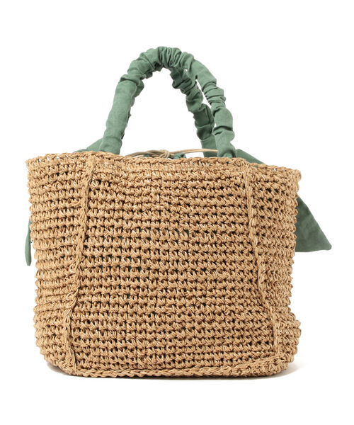 Ray BEAMS（レイビームス）の「Ray BEAMS / リボン ペーパー トートバッグ（かごバッグ・レディース・ブラック/グリーン系その他2・ONE SIZE）」の17枚目の写真