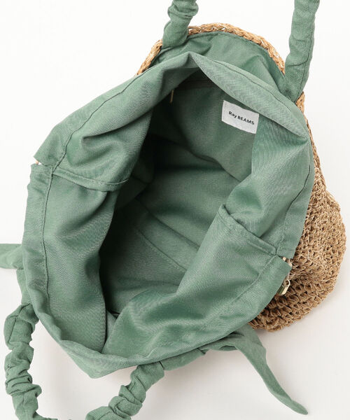 Ray BEAMS（レイビームス）の「Ray BEAMS / リボン ペーパー トートバッグ（かごバッグ・レディース・ブラック/グリーン系その他2・ONE SIZE）」の16枚目の写真