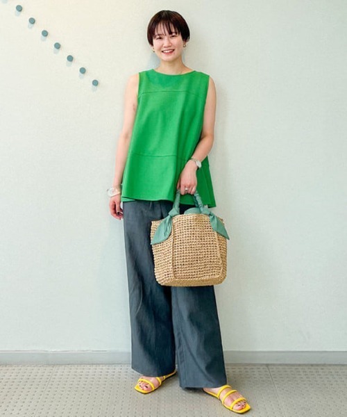 Ray BEAMS（レイビームス）の「Ray BEAMS / リボン ペーパー トートバッグ（かごバッグ・レディース・ブラック/グリーン系その他2・ONE SIZE）」の21枚目の写真