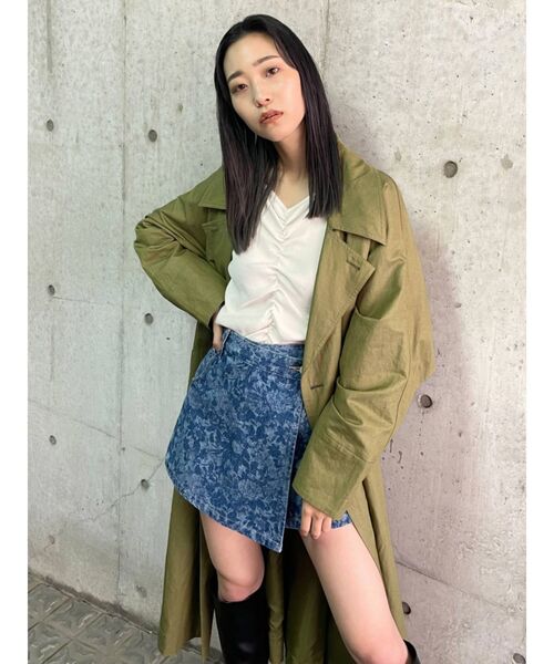 EMODA（エモダ）の「ミニマルケープトレンチコート（トレンチコート・レディース・ブラック/グリーン/ベージュ・FREE）」の20枚目の写真