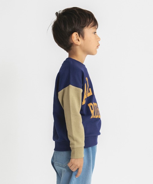 BRANSHES（ブランシェス）の「【カレッジロゴ】カラースリーブトレーナー（スウェット・キッズ・レッド/杢グレー/キャメル/ネイビー・120/140/90/100/110/130/150）」の15枚目の写真