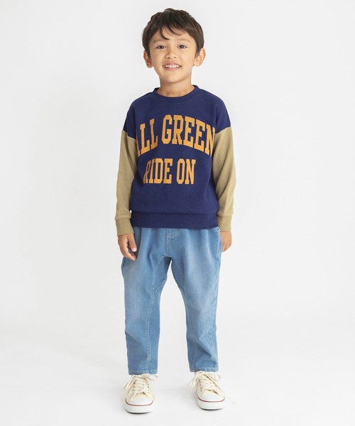 BRANSHES（ブランシェス）の「【カレッジロゴ】カラースリーブトレーナー（スウェット・キッズ・レッド/杢グレー/キャメル/ネイビー・120/140/90/100/110/130/150）」の18枚目の写真