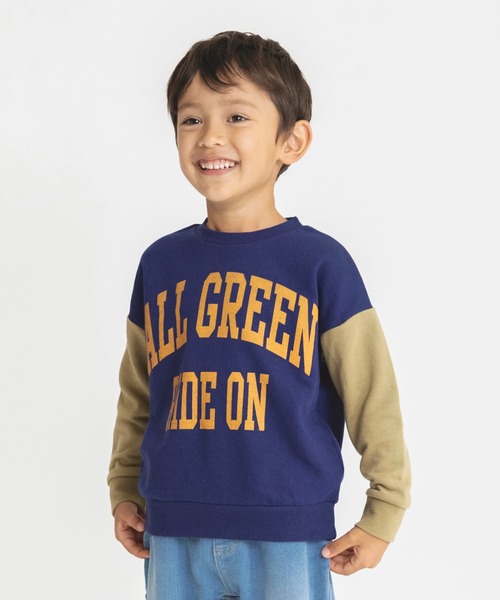 BRANSHES（ブランシェス）の「【カレッジロゴ】カラースリーブトレーナー（スウェット・キッズ・レッド/杢グレー/キャメル/ネイビー・120/140/90/100/110/130/150）」の14枚目の写真