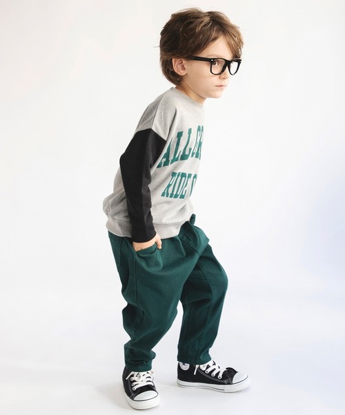 BRANSHES（ブランシェス）の「【カレッジロゴ】カラースリーブトレーナー（スウェット・キッズ・レッド/杢グレー/キャメル/ネイビー・120/140/90/100/110/130/150）」の11枚目の写真