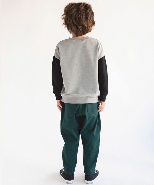 BRANSHES（ブランシェス）の「【カレッジロゴ】カラースリーブトレーナー（スウェット・キッズ・レッド/杢グレー/キャメル/ネイビー・120/140/90/100/110/130/150）」の12枚目の写真