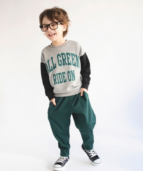 BRANSHES（ブランシェス）の「【カレッジロゴ】カラースリーブトレーナー（スウェット・キッズ・レッド/杢グレー/キャメル/ネイビー・120/140/90/100/110/130/150）」の9枚目の写真