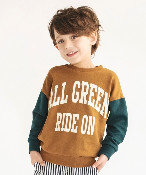 BRANSHES（ブランシェス）の「【カレッジロゴ】カラースリーブトレーナー（スウェット・キッズ・レッド/杢グレー/キャメル/ネイビー・120/140/90/100/110/130/150）」の21枚目の写真