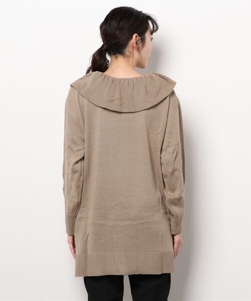 ehka sopo（エヘカソポ）の「キーネック衿付ニット（ニット/セーター・レディース・ブラック/ベージュ/グリーン・ﾌﾘ-）」の5枚目の写真