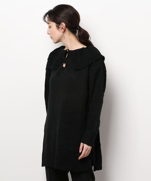 ehka sopo（エヘカソポ）の「キーネック衿付ニット（ニット/セーター・レディース・ブラック/ベージュ/グリーン・ﾌﾘ-）」の6枚目の写真