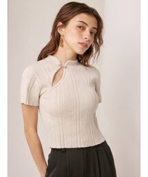 EVRIS | チャイナショートニットトップス(ニット/セーター)