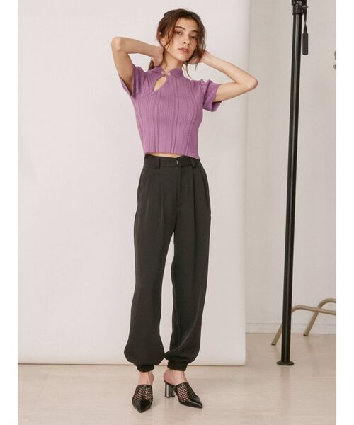 EVRIS(エヴリス)の「チャイナショートニットトップス(ニット/セーター・レディース・グリーン/パープル/ホワイト/ブラック・FREE)」の16枚目の写真