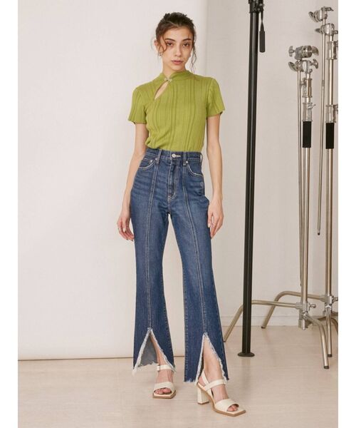 EVRIS(エヴリス)の「チャイナショートニットトップス(ニット/セーター・レディース・グリーン/パープル/ホワイト/ブラック・FREE)」の19枚目の写真