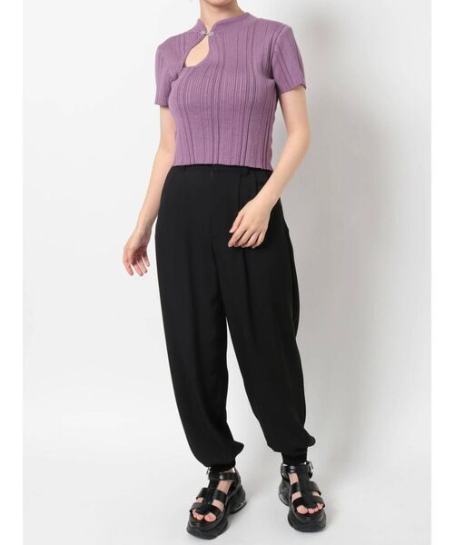 EVRIS(エヴリス)の「チャイナショートニットトップス(ニット/セーター・レディース・グリーン/パープル/ホワイト/ブラック・FREE)」の22枚目の写真