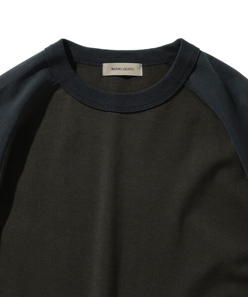 BEAMS LIGHTS（ビームスライツ）の「BEAMS LIGHTS / ギザコットン スプレンダーツイスト ベースボール Tシャツ（Tシャツ/カットソー・メンズ・チャコールグレー/ブラック/ブラウン系その他2・SMALL/MEDIUM/LARGE）」の4枚目の写真