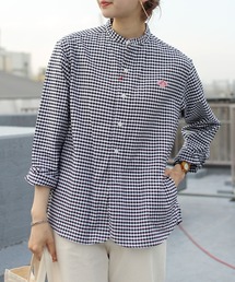 DANTON | DANTON/ダントン　オックスチェックバンドカラーシャツロングスリーブ　プレイド　OX CHECK BAND COLLAR SHIRTS PLAID（ウィメンズ）JD-3606 TRD(シャツ/ブラウス)