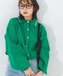 nemne store | ライン入り衿付き配色カラーカーディガン(カーディガン/ボレロ)