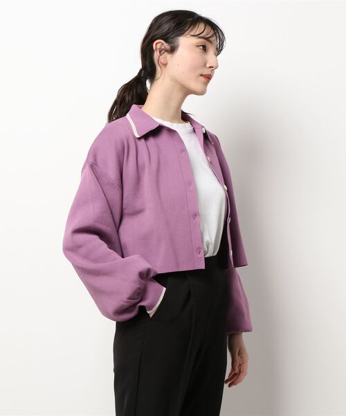 nemne store（ネンネストア）の「ライン入り衿付き配色カラーカーディガン（カーディガン/ボレロ・レディース・アイボリー/グリーン/ピンク/オレンジ・フリー）」の21枚目の写真