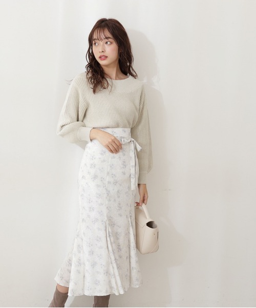 PROPORTION BODY DRESSING（プロポーションボディドレッシング）の「片畦ボートネックルーズニット / 1212170110（ニット/セーター・レディース・パープル/オフホワイト/ライトグリーン・FREE）」の8枚目の写真