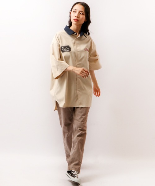 VISION STREET WEAR(ヴィジョンストリートウェア)の「VISION STREET WEAR ワッペンクレリックBIGシャツ(シャツ/ブラウス・メンズ・チャコールグレー/グリーン/アイボリー・LL/M/L)」の17枚目の写真