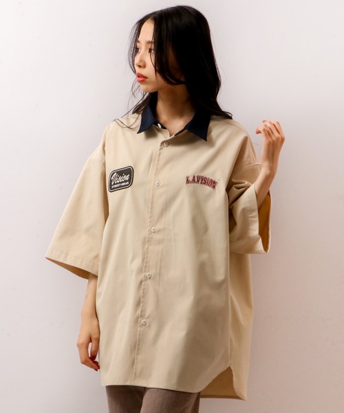 VISION STREET WEAR(ヴィジョンストリートウェア)の「VISION STREET WEAR ワッペンクレリックBIGシャツ(シャツ/ブラウス・メンズ・チャコールグレー/グリーン/アイボリー・LL/M/L)」の13枚目の写真